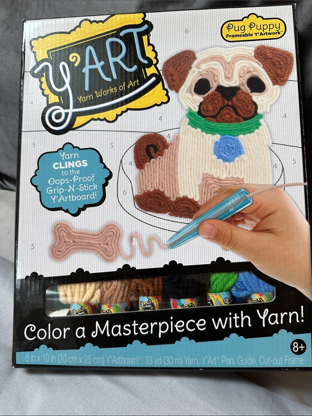 Pug Puppy Yarn Craft Kit - Cream & Brown